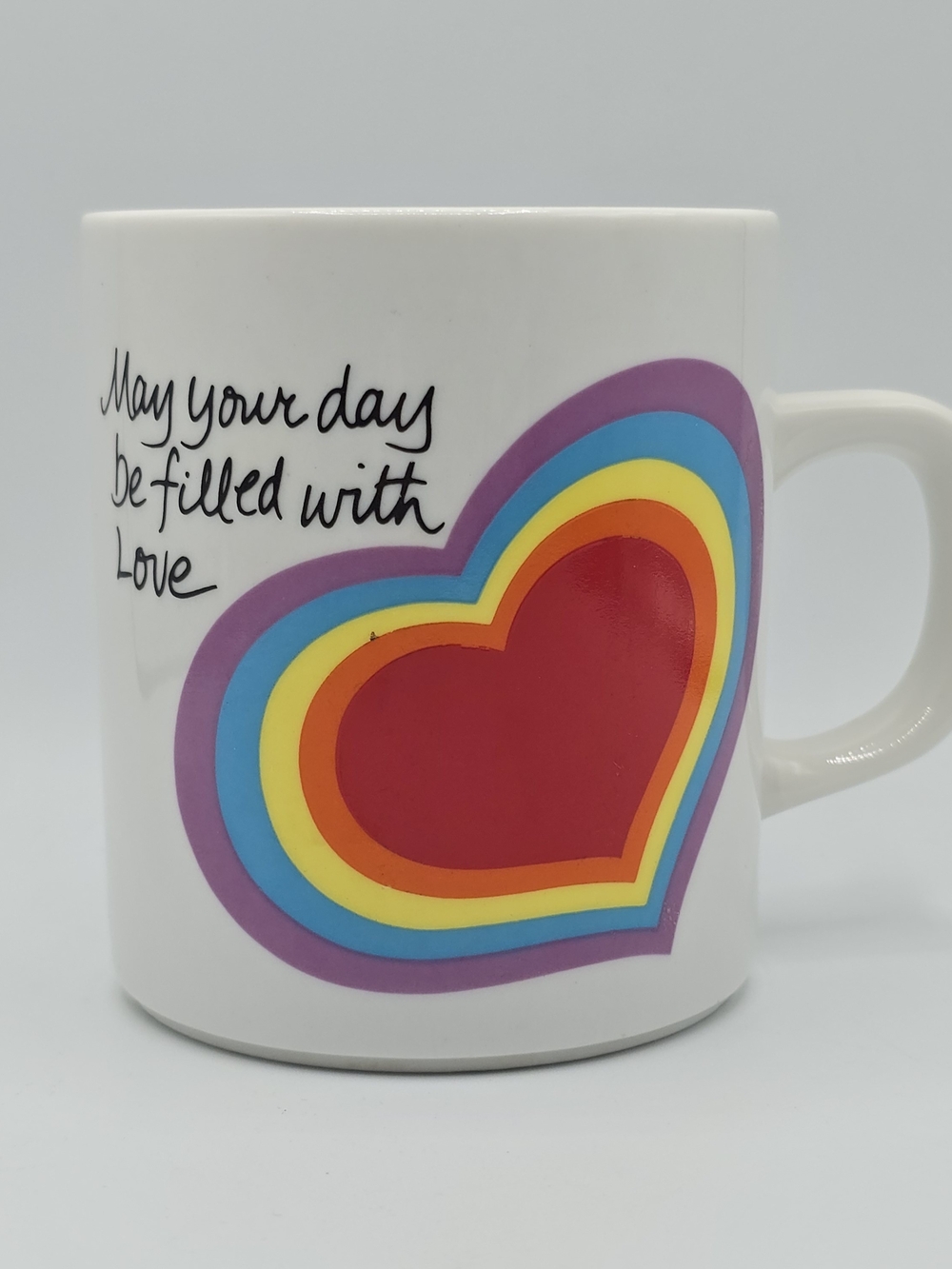 Avon "The Love Mug" 1983 Easter May Your Day be Filled with Love Rainbow Heart